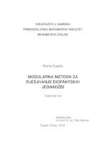 prikaz prve stranice dokumenta Modularna metoda za rješavanje diofantskih jednadžbi