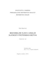prikaz prve stranice dokumenta Maksimalne klike u analizi sličnosti proteinskih motiva