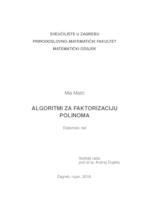 prikaz prve stranice dokumenta Algoritmi za faktorizaciju polinoma