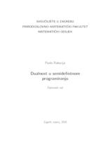 prikaz prve stranice dokumenta Dualnost u semidefinitnom programiranju