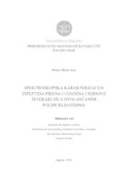 prikaz prve stranice dokumenta Spektroskopska karakterizacija dipeptida pirena i cijanina i njihove interakcije s dvolančanim polinukleotidima