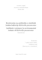 prikaz prve stranice dokumenta Rezistencija na antibiotike u okolišnih izolata bakterije Klebsiella pneumoniae