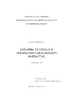 prikaz prve stranice dokumenta Linearna regresija u srednjoškolskoj nastavi matematike