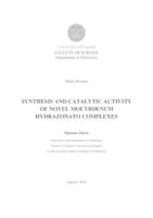 prikaz prve stranice dokumenta Synthesis and catalytic activity of novel molybdenum hydrazonato complexes