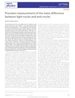 prikaz prve stranice dokumenta Precision measurement of the mass difference between light nuclei and anti-nuclei