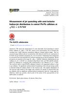 prikaz prve stranice dokumenta Measurement of jet quenching with semi-inclusive hadron-jet distributions in central Pb-Pb collisions at √sNN = 2.76 TeV