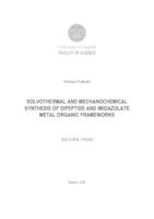 prikaz prve stranice dokumenta Solvotermalna i mehanokemijska sinteza dipeptidnih i imidazolatnih metaloorganskih mreža