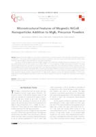 prikaz prve stranice dokumenta Microstrutural Features of Magnetic NiCoB Nanoparticles Addition to MgB2 Precursor Powders