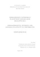 prikaz prve stranice dokumenta Hermafroditi, interseksi i plastičnost gonada kod kralješnjaka