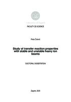 prikaz prve stranice dokumenta Study of transfer reaction properties with stable and unstable heavy ion beams
