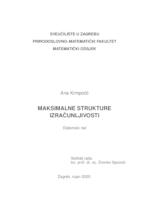 prikaz prve stranice dokumenta Maksimalne strukture izračunljivosti