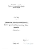 prikaz prve stranice dokumenta Određivanje virusnog titra u staničnoj kulturi upotrebom fluorescentnog virusa mumpsa