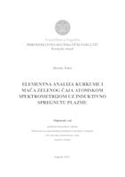 prikaz prve stranice dokumenta Elementna analiza kurkume i mača zelenog čaja atomskom spektrometrijom uz induktivno spregnutu plazmu