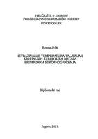 prikaz prve stranice dokumenta Istraživanje temperatura taljenja i kristalnih struktura metala primjenom strojnog učenja