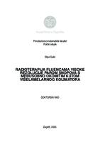 prikaz prve stranice dokumenta Radioterapija fluencama visoke rezolucije parom snopova s međusobno okomitim kutom višelamelarnog kolimatora