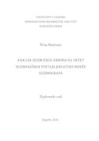 prikaz prve stranice dokumenta Analiza seizmičkog nemira na devet seizmoloških postaja Hrvatske mreže seizmografa